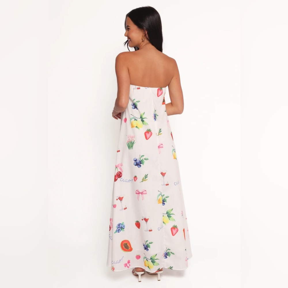 Petal & Pup Soph Strapless Maxi Dress Size S Ciao Bow Print NWT Brand New - Picture 3 of 10